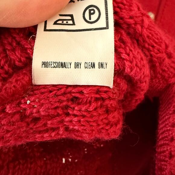 Vintage Geiger of Austria Boiled Wool Cardigan Sweater Red S/M Christmas Classic - Picture 11 of 16